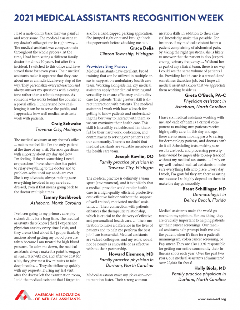Medical Assistant Recognition Week 2021 - Mid-Atlantic Long Term Care